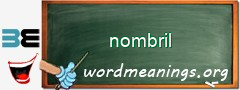 WordMeaning blackboard for nombril